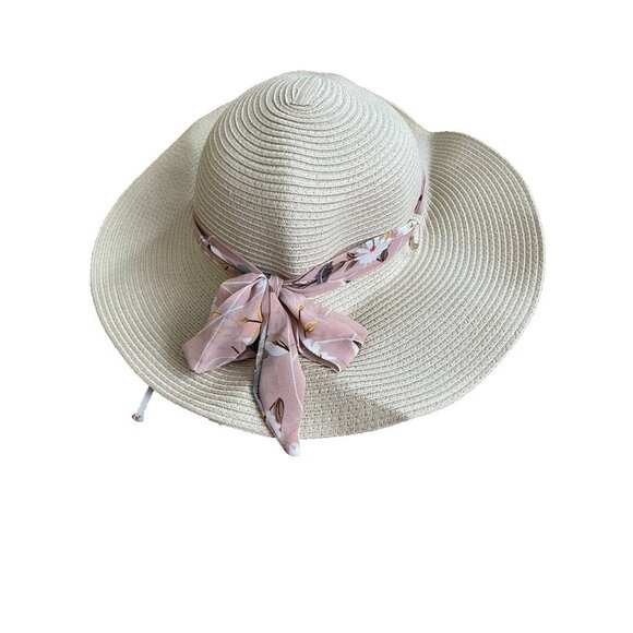 INC  Concepts Women's Beige Adjustable Fit Band Sun Hat OS A001203 - Picture 1 of 2